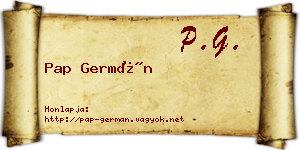 Pap Germán névjegykártya